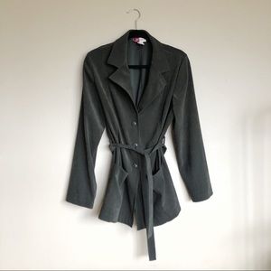 Vintage Lightweight Green Waist Tie Jacket